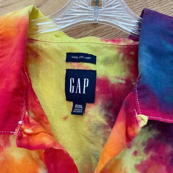 handmade tie dye unisex XXXL 3X camp shirt rainbow galaxy - Picture 8 of 10